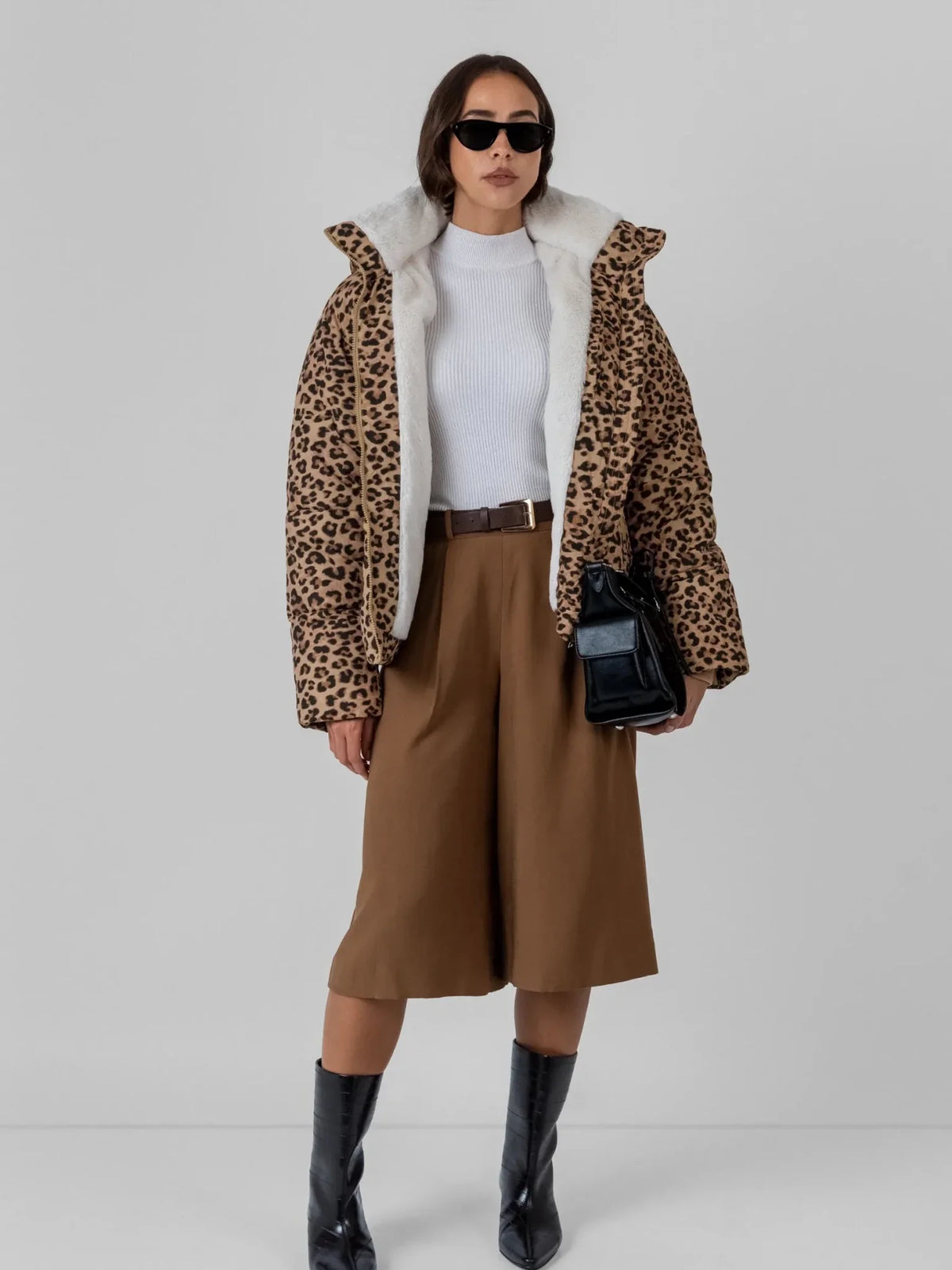WarmCore™ Faux Fur Lined Detachable Hooded Short Puffer Jacket