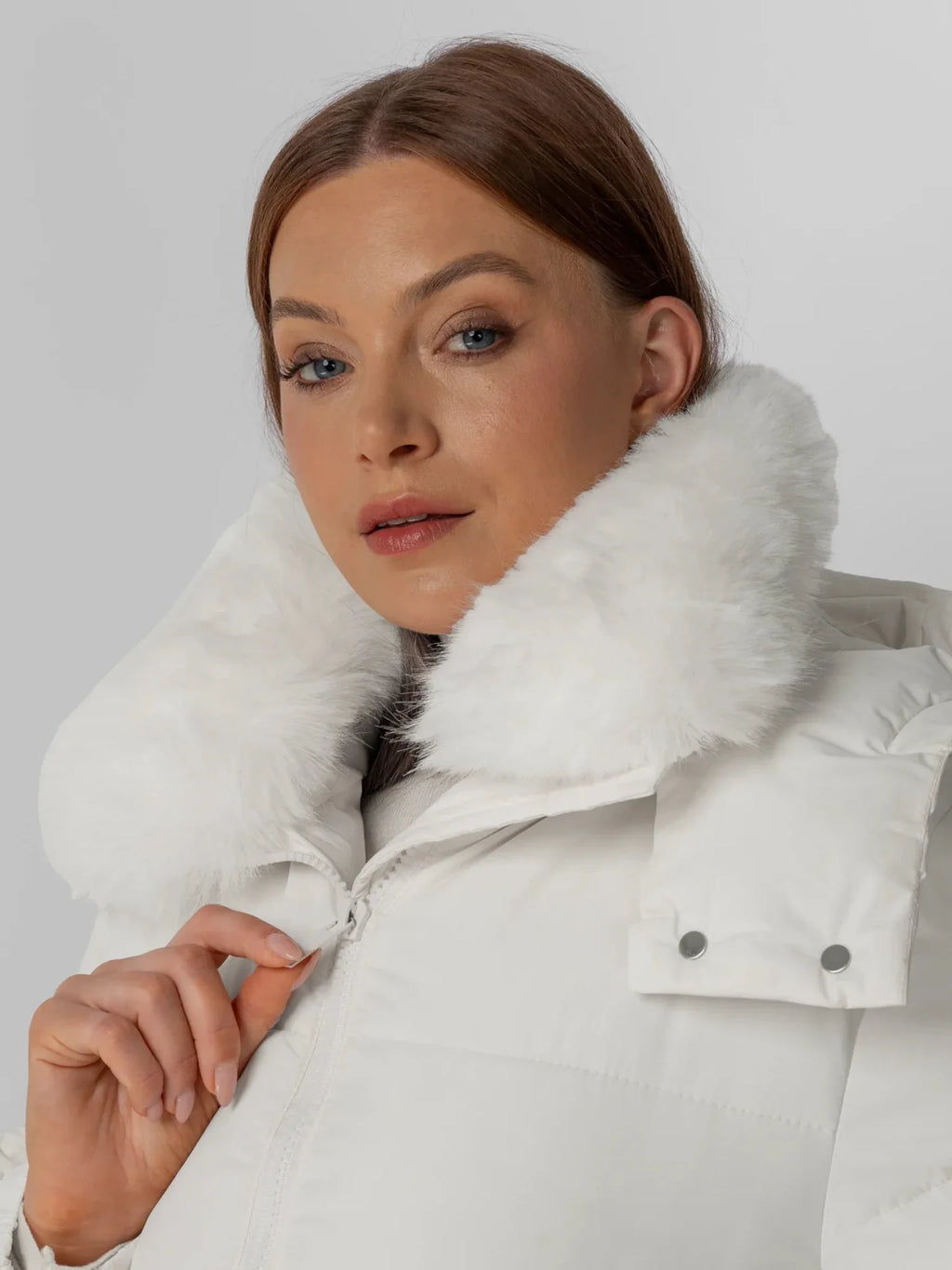 WarmCore™ Faux Fur Collar Long Puffer Jacket