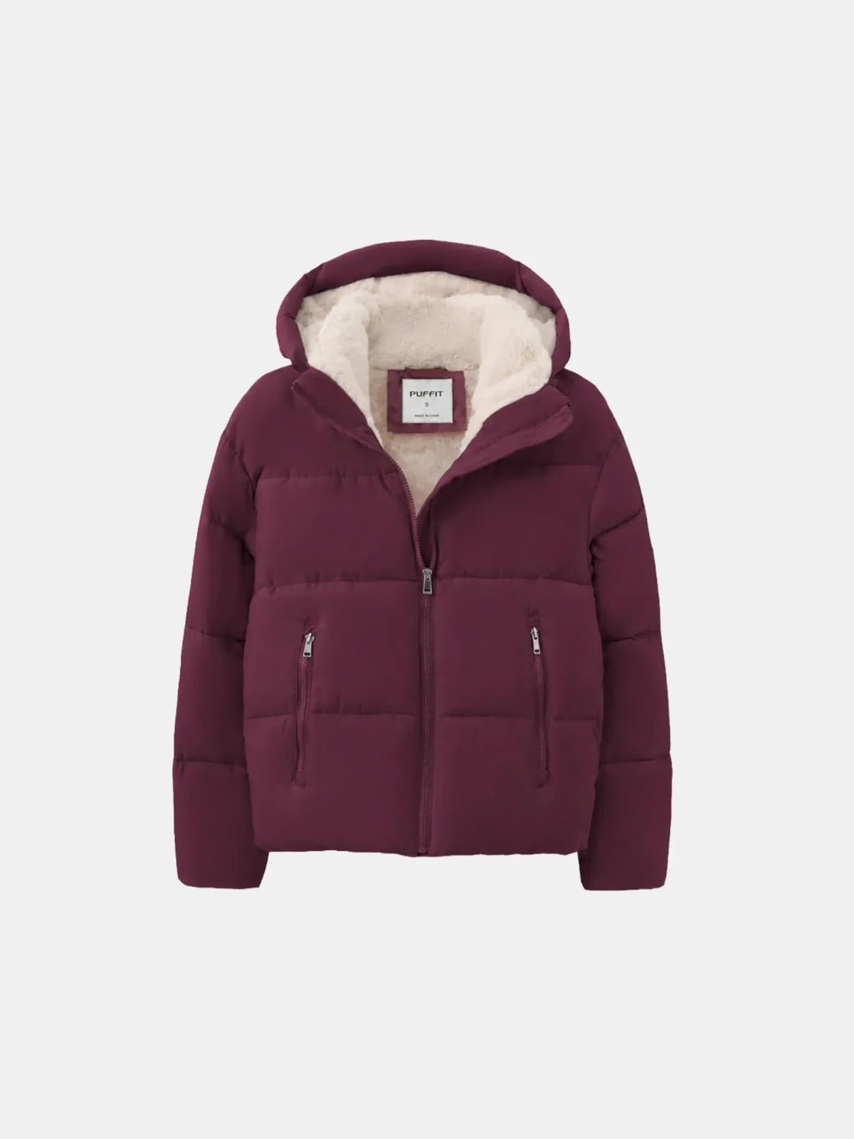 WarmCore™ Faux Fur Lined Detachable Hooded Short Puffer Jacket