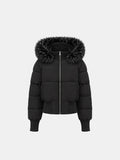 WarmCore™ Faux Fur Lined Puffer Bomber With Detachable Hood Trim