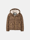 WarmCore™ Classic Leopard Faux Fur Lined Detachable Hooded Short Puffer Jacket